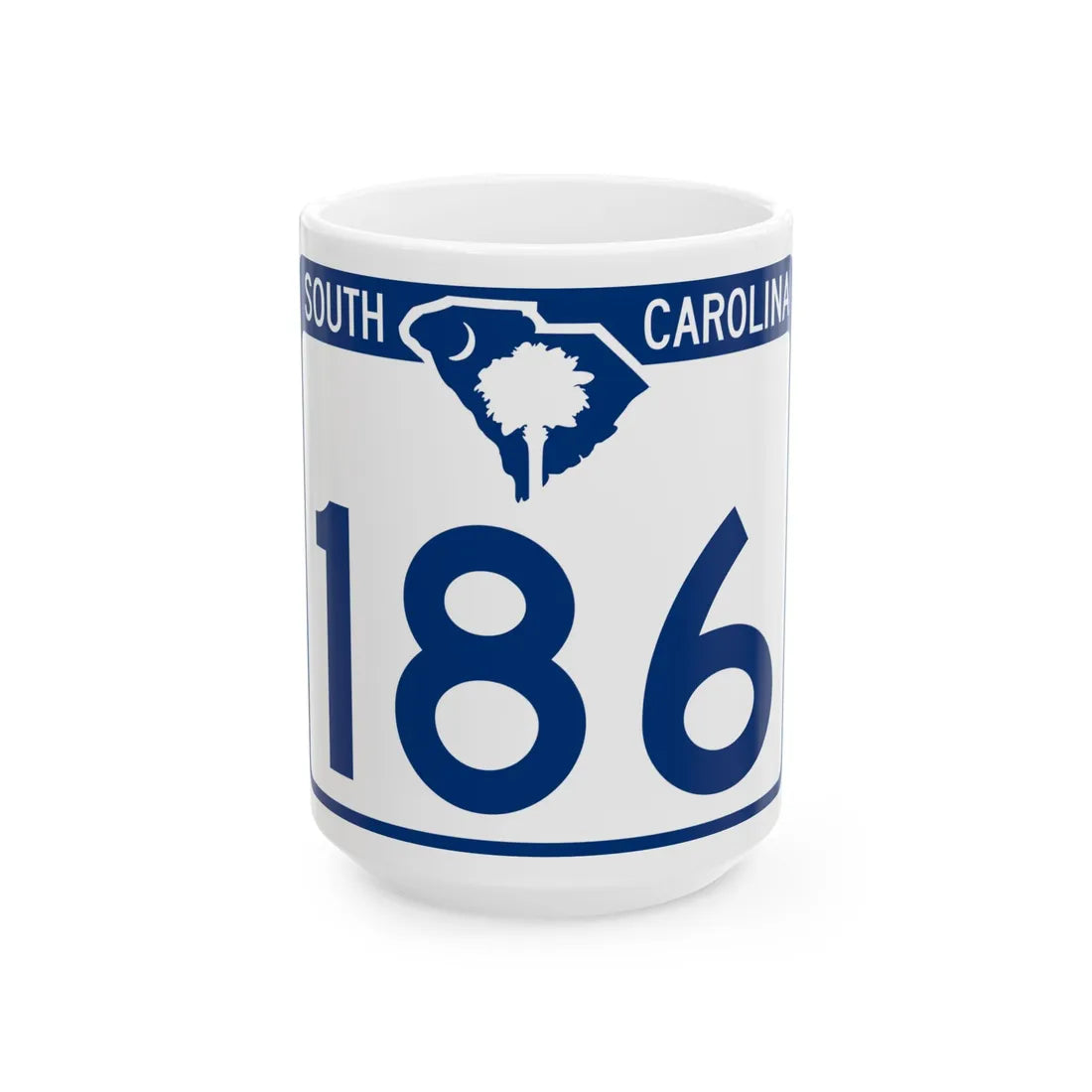 South Carolina 186 (South Carolina) (Road Sign) White Coffee Mug 15oz - Go Mug Yourself