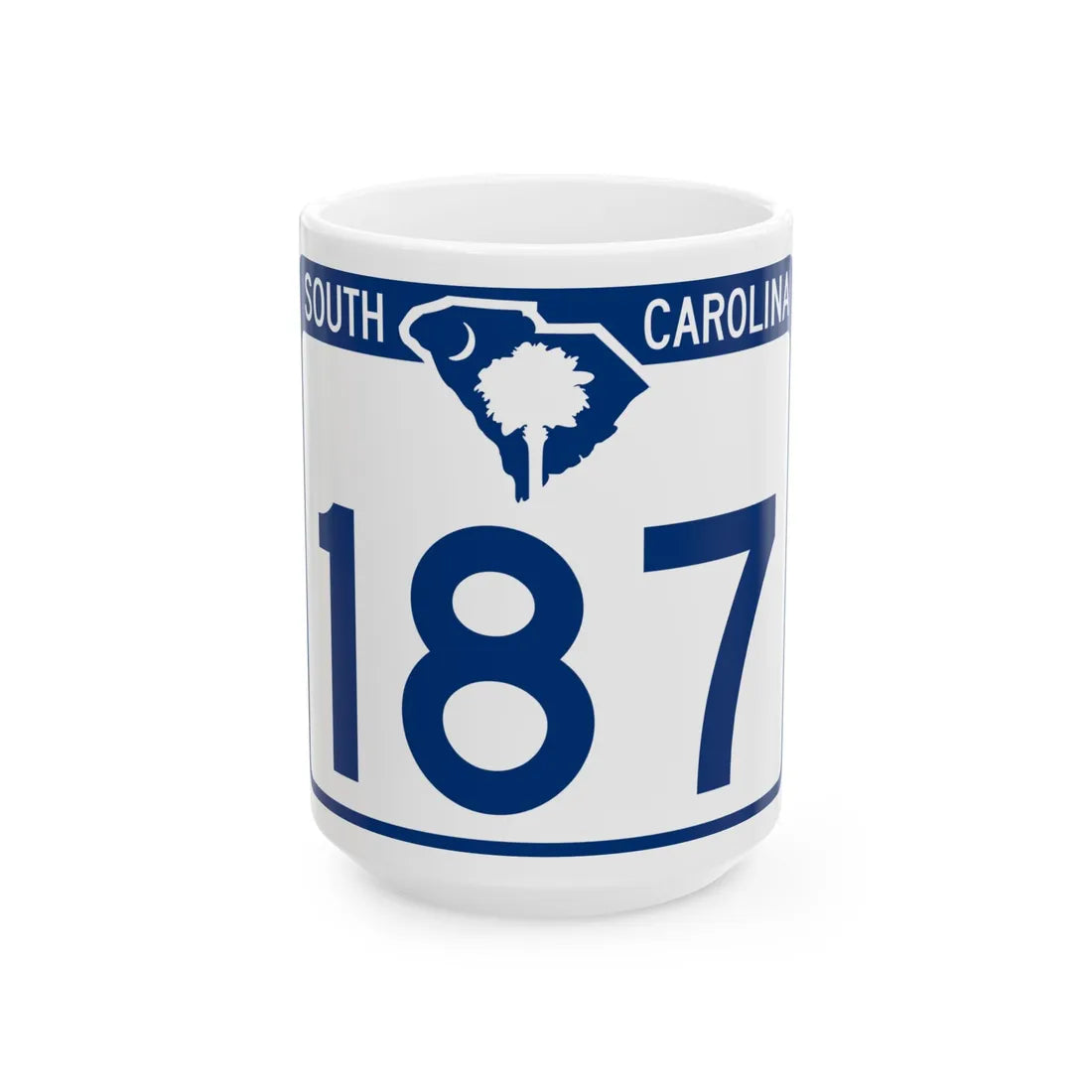 South Carolina 187 (South Carolina) (Road Sign) White Coffee Mug 15oz - Go Mug Yourself