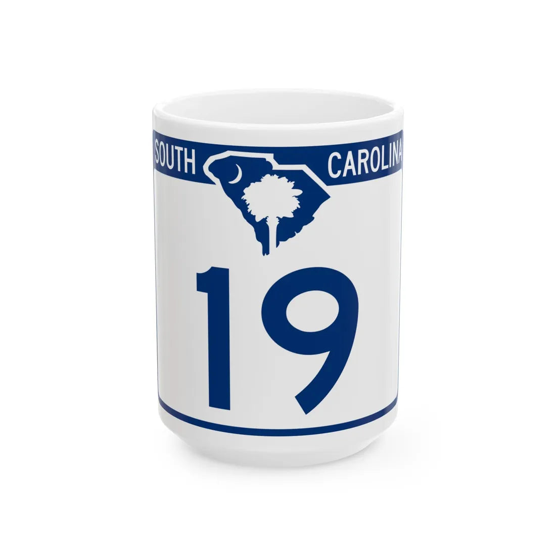 South Carolina 19 (South Carolina) (Road Sign) White Coffee Mug 15oz - Go Mug Yourself