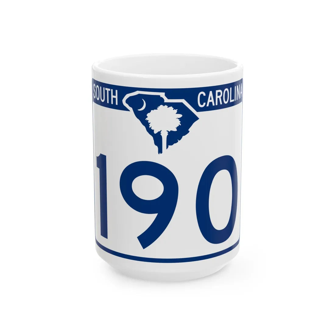 South Carolina 190 (South Carolina) (Road Sign) White Coffee Mug 15oz - Go Mug Yourself