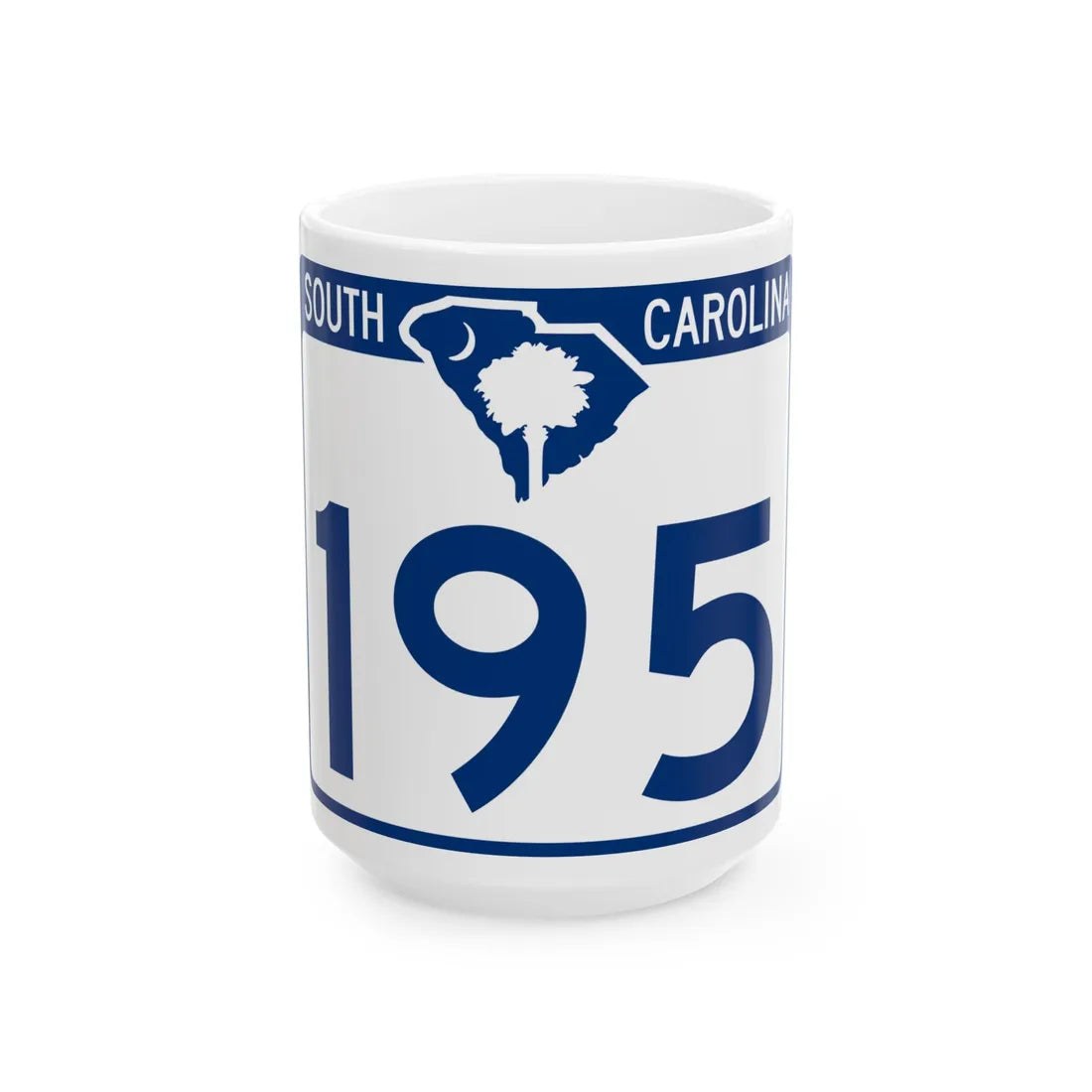 South Carolina 195 (South Carolina) (Road Sign) White Coffee Mug 15oz - Go Mug Yourself