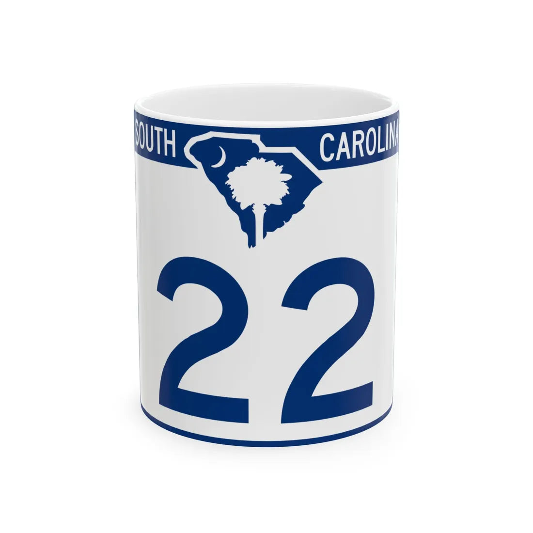South Carolina 22 (South Carolina) (Road Sign) White Coffee Mug 11oz - Go Mug Yourself