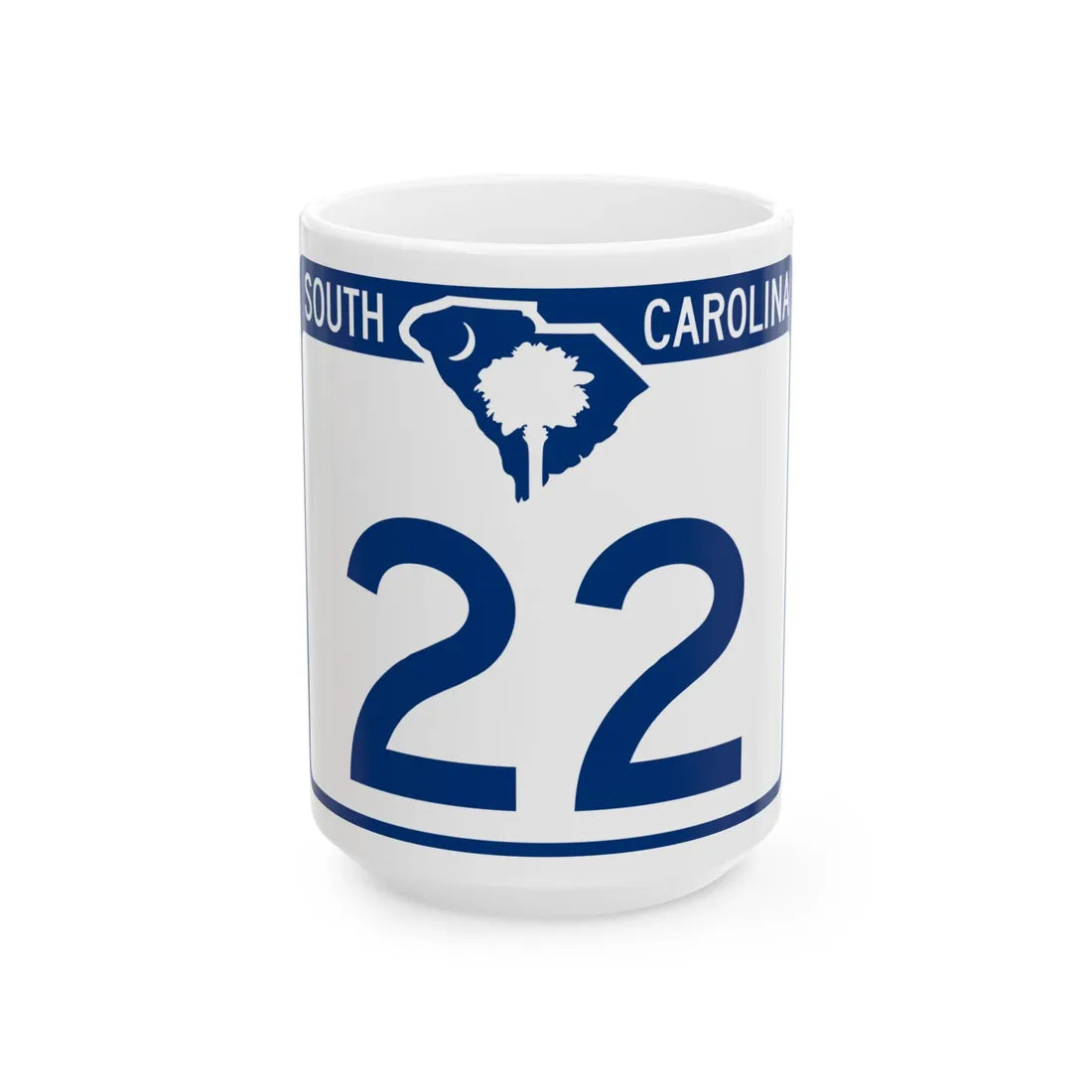 South Carolina 22 (South Carolina) (Road Sign) White Coffee Mug 15oz - Go Mug Yourself
