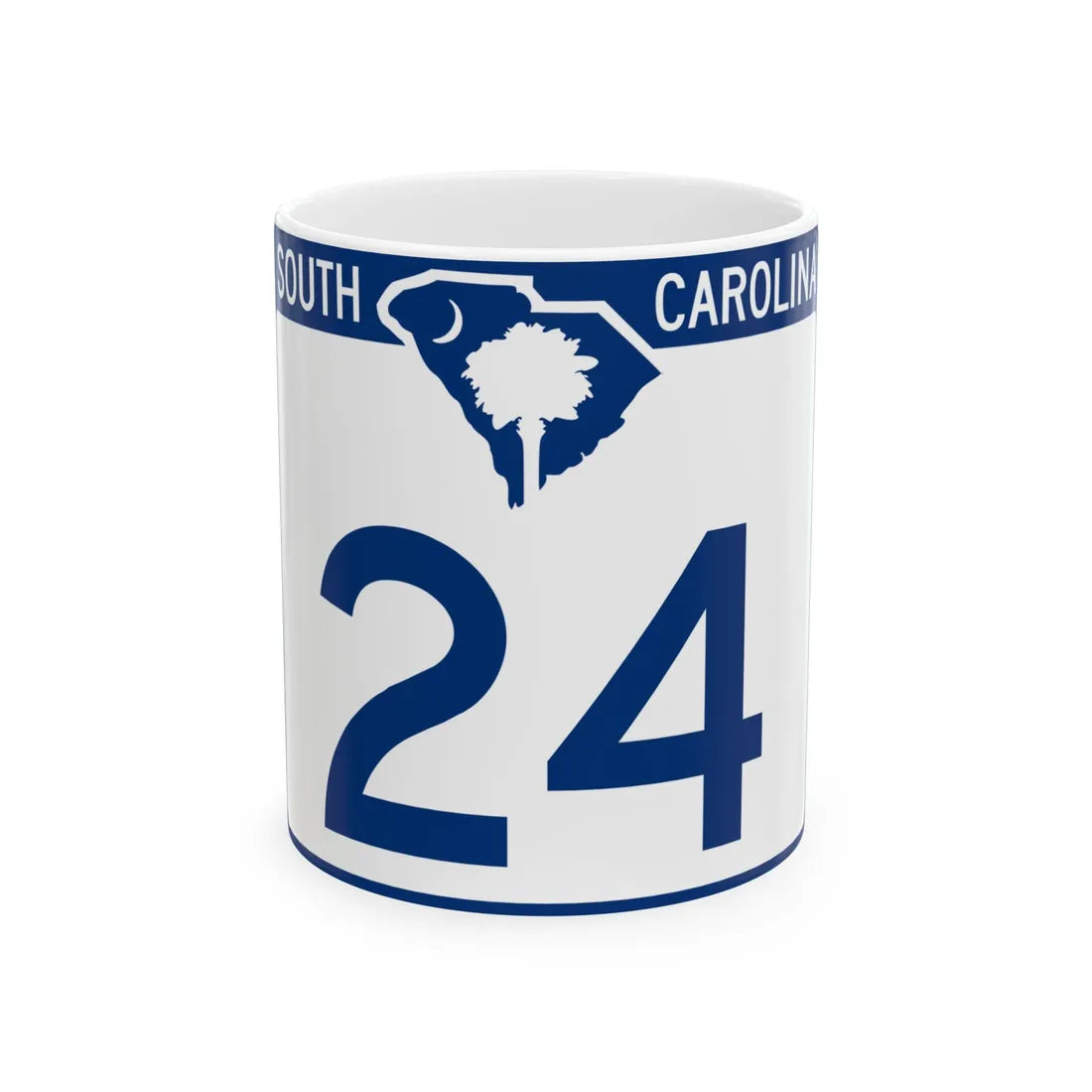 South Carolina 24 (South Carolina) (Road Sign) White Coffee Mug 11oz - Go Mug Yourself