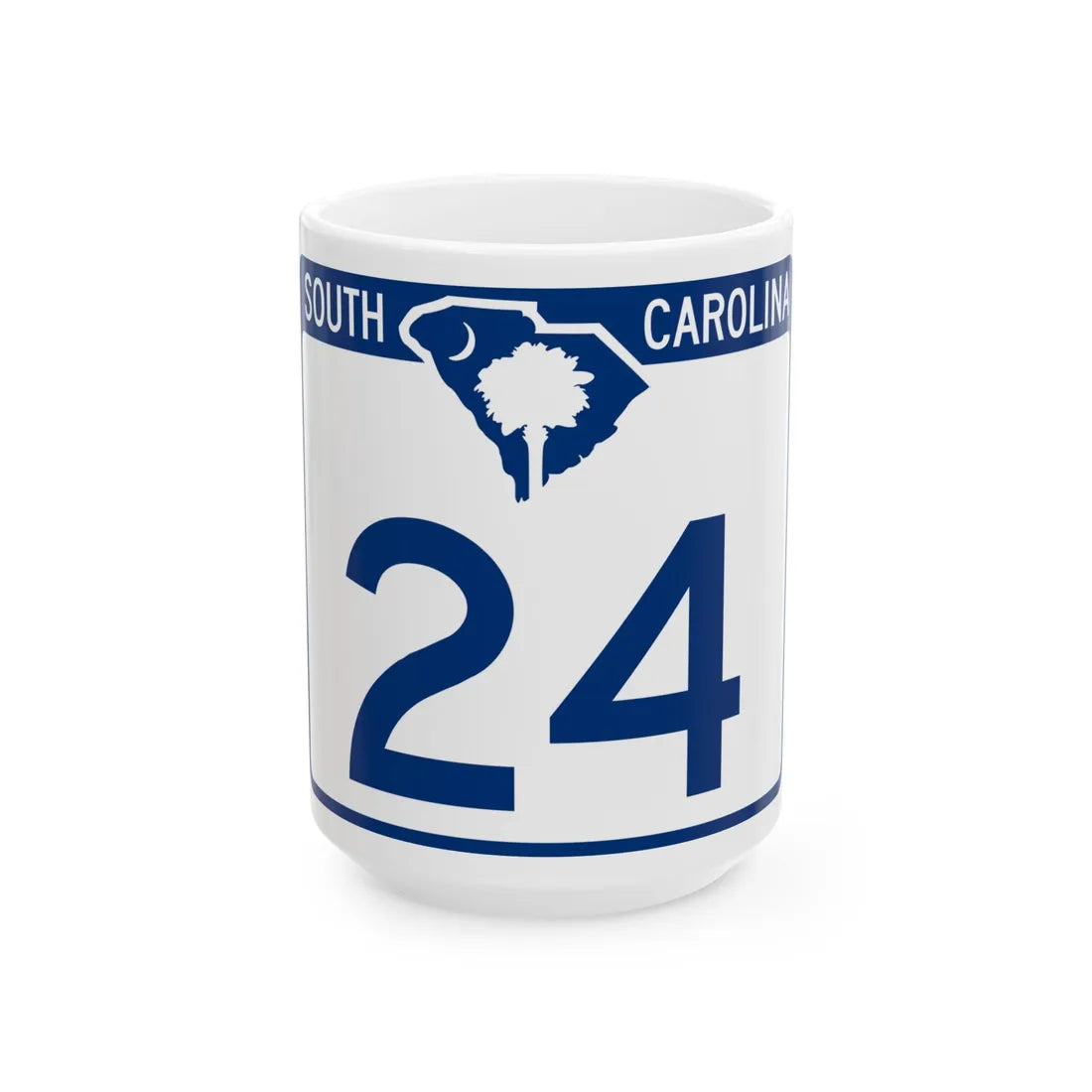 South Carolina 24 (South Carolina) (Road Sign) White Coffee Mug 15oz - Go Mug Yourself