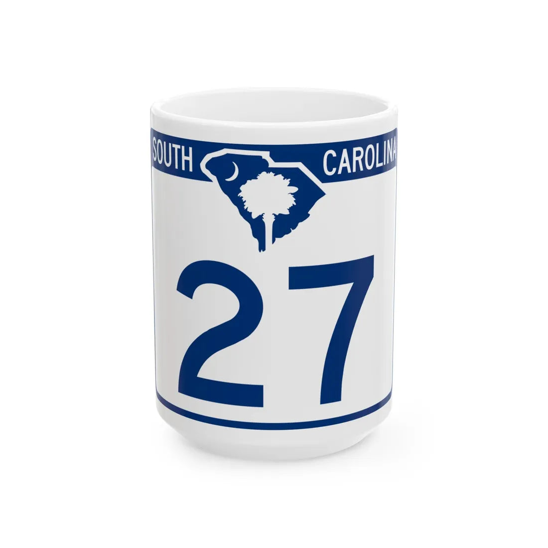 South Carolina 27 (South Carolina) (Road Sign) White Coffee Mug 15oz - Go Mug Yourself