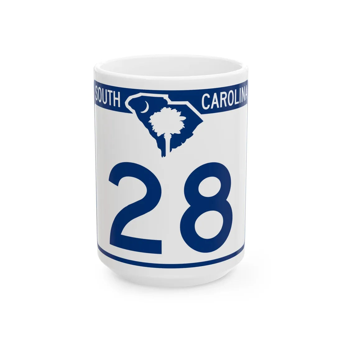South Carolina 28 (South Carolina) (Road Sign) White Coffee Mug 15oz - Go Mug Yourself