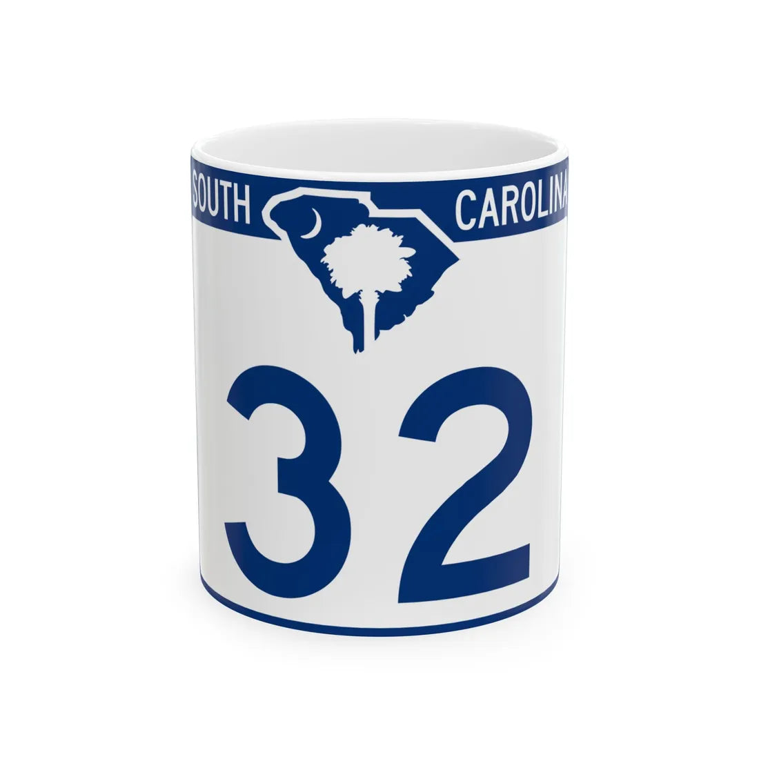 South Carolina 32 (South Carolina) (Road Sign) White Coffee Mug 11oz - Go Mug Yourself