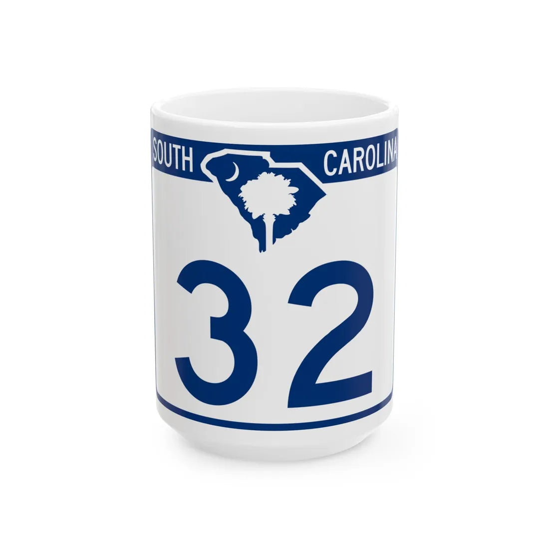 South Carolina 32 (South Carolina) (Road Sign) White Coffee Mug 15oz - Go Mug Yourself