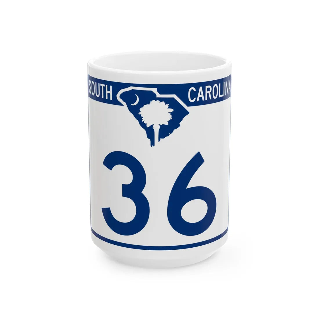 South Carolina 36 (South Carolina) (Road Sign) White Coffee Mug 15oz - Go Mug Yourself