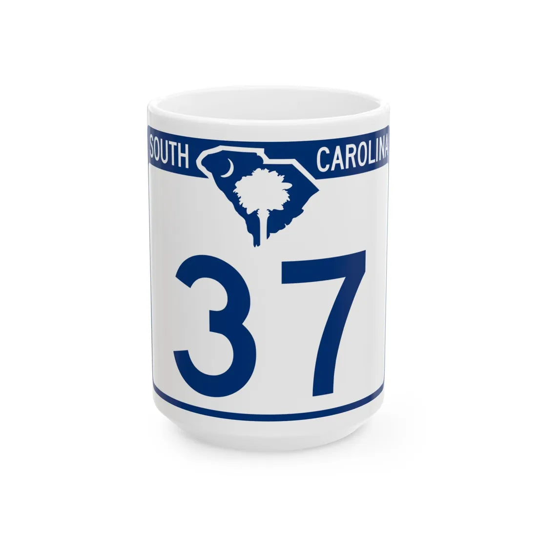 South Carolina 37 (South Carolina) (Road Sign) White Coffee Mug 15oz - Go Mug Yourself