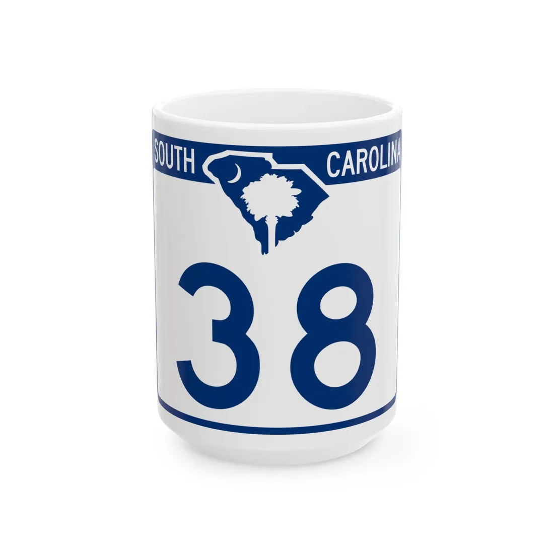 South Carolina 38 (South Carolina) (Road Sign) White Coffee Mug 15oz - Go Mug Yourself
