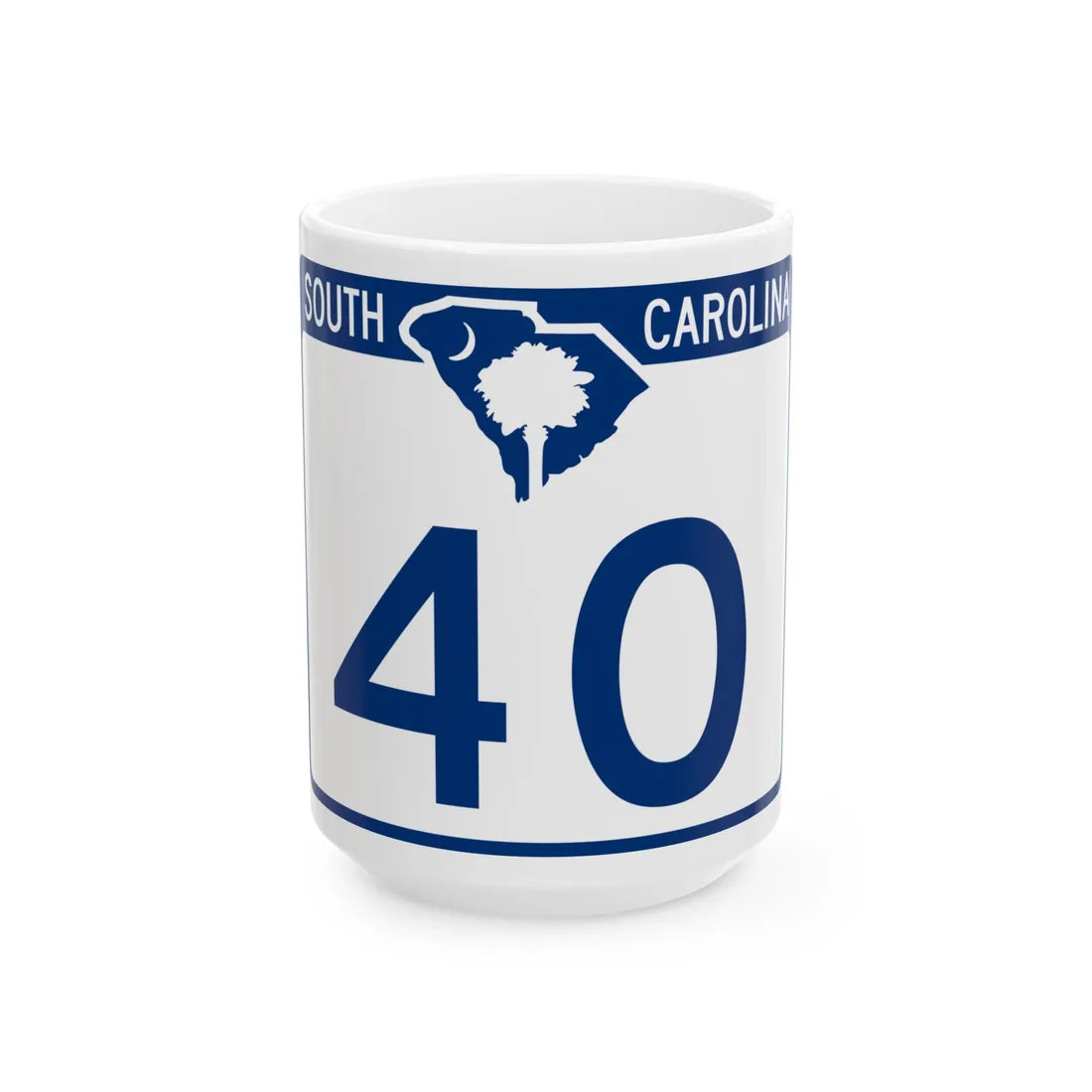 South Carolina 40 (South Carolina) (Road Sign) White Coffee Mug 15oz - Go Mug Yourself
