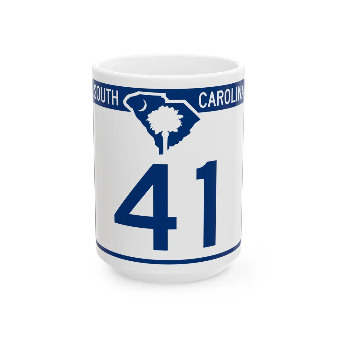 South Carolina 41 (South Carolina) (Road Sign) White Coffee Mug 15oz - Go Mug Yourself