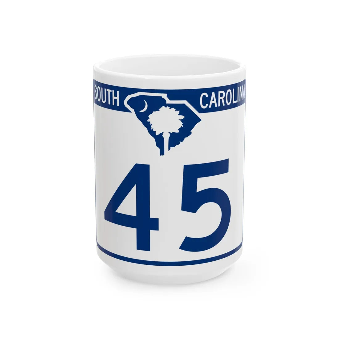 South Carolina 45 (South Carolina) (Road Sign) White Coffee Mug 15oz - Go Mug Yourself