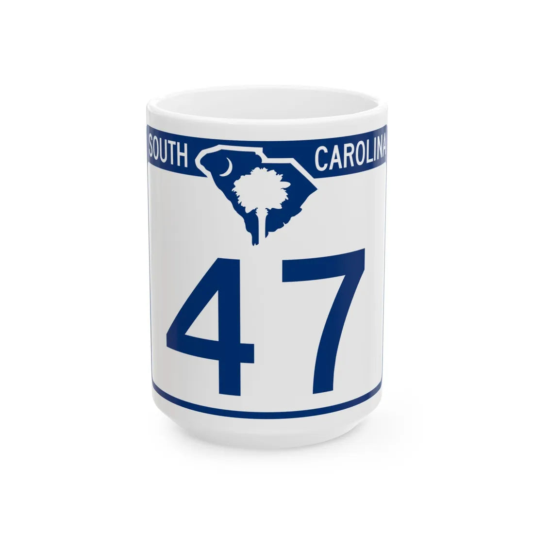 South Carolina 47 (South Carolina) (Road Sign) White Coffee Mug 15oz - Go Mug Yourself
