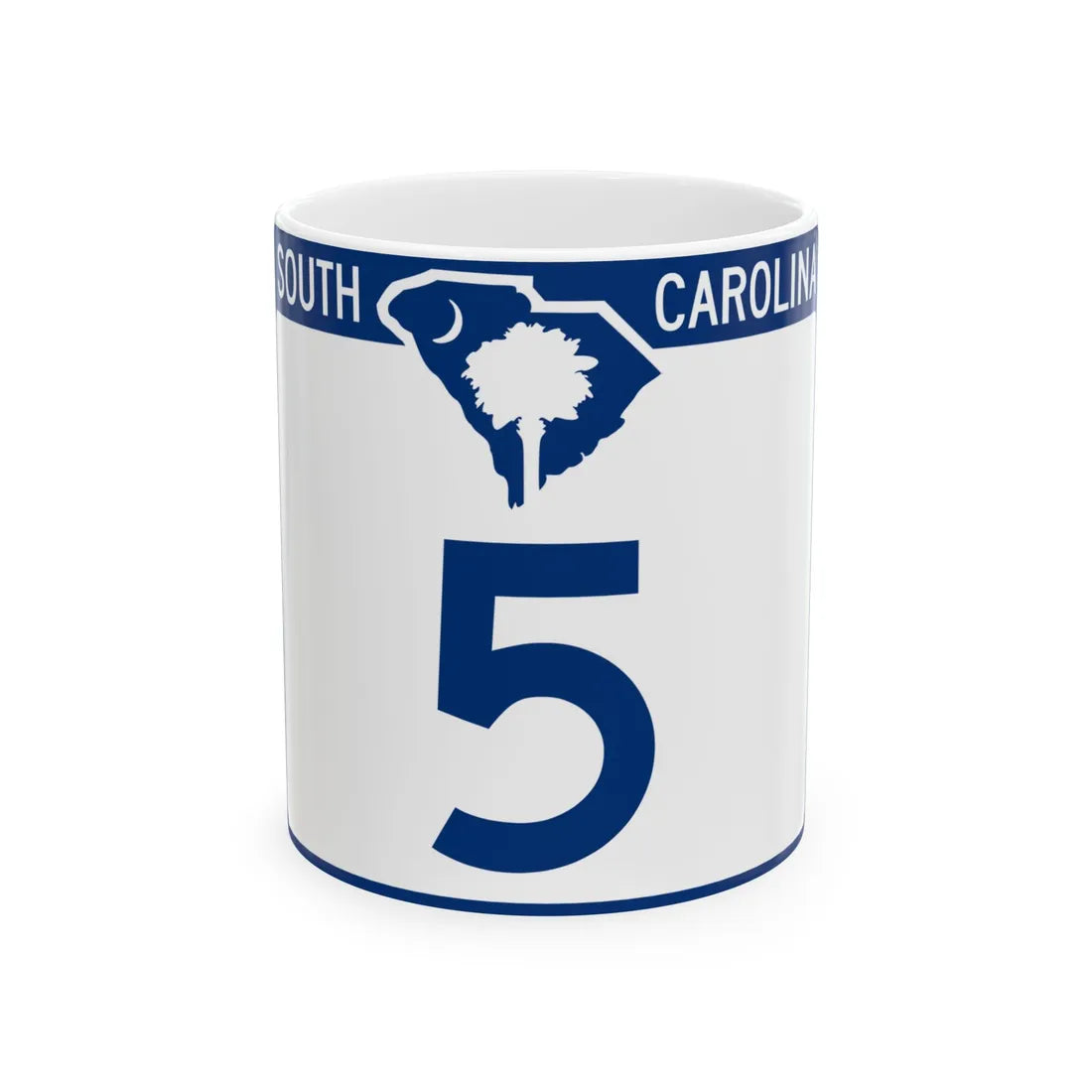 South Carolina 5 (South Carolina) (Road Sign) White Coffee Mug 11oz - Go Mug Yourself