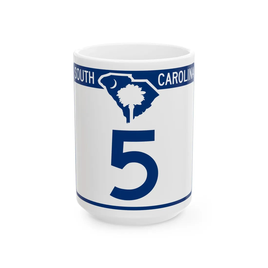 South Carolina 5 (South Carolina) (Road Sign) White Coffee Mug 15oz - Go Mug Yourself