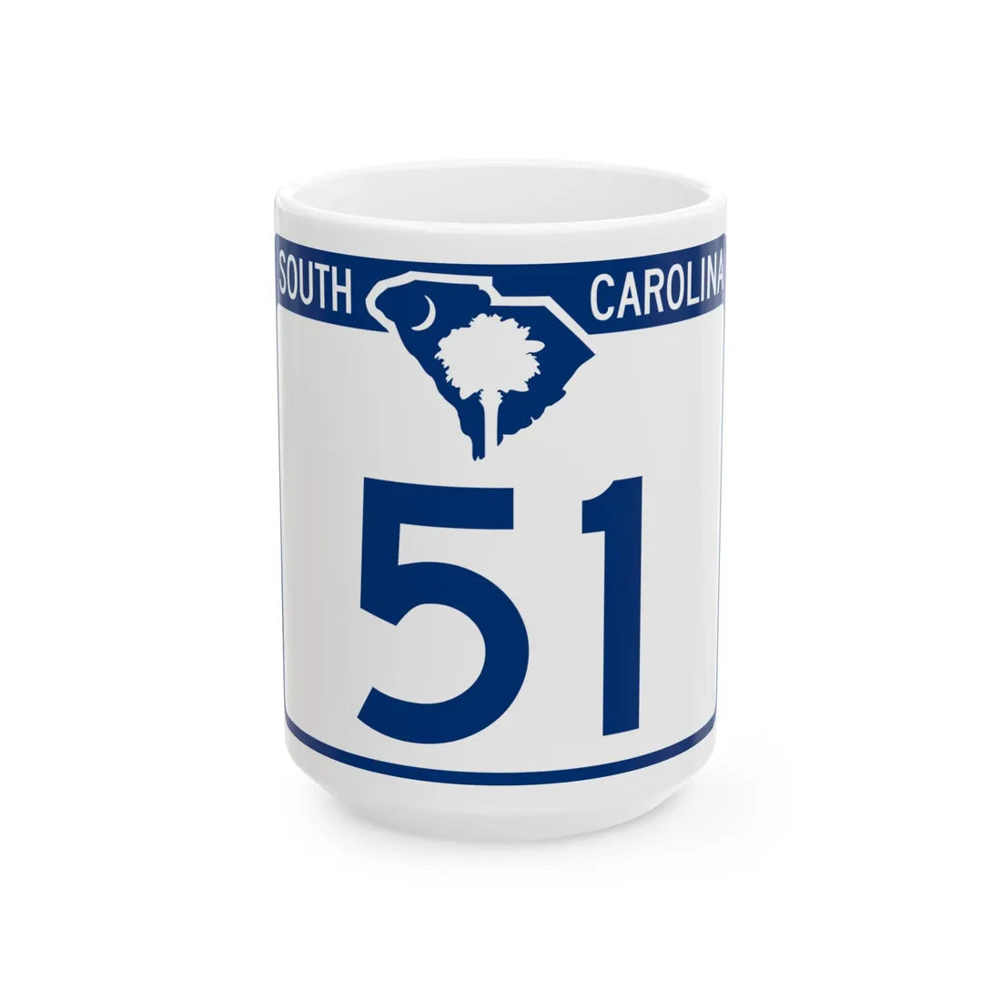 South Carolina 51 (South Carolina) (Road Sign) White Coffee Mug 15oz - Go Mug Yourself