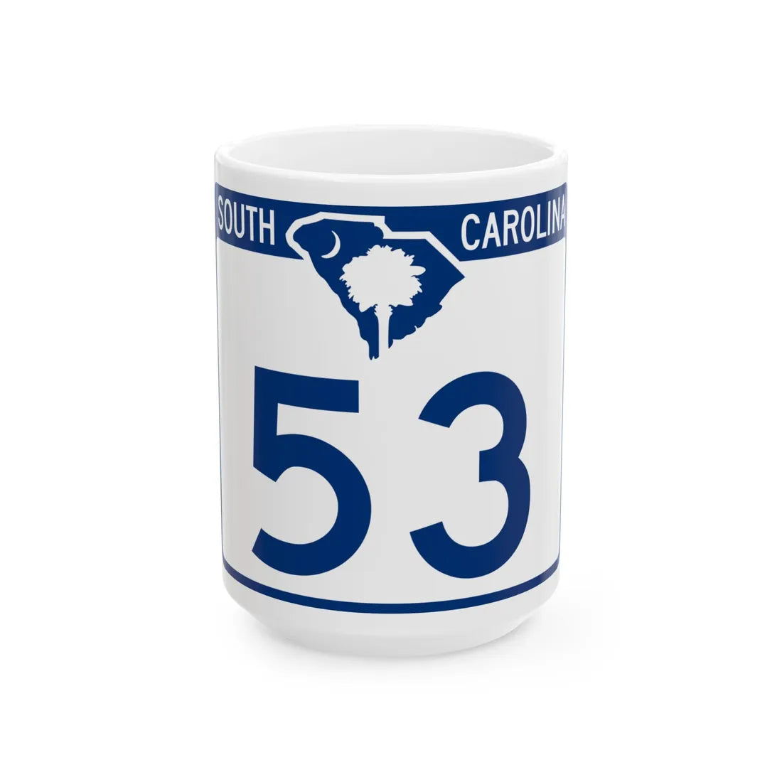 South Carolina 53 (South Carolina) (Road Sign) White Coffee Mug 15oz - Go Mug Yourself