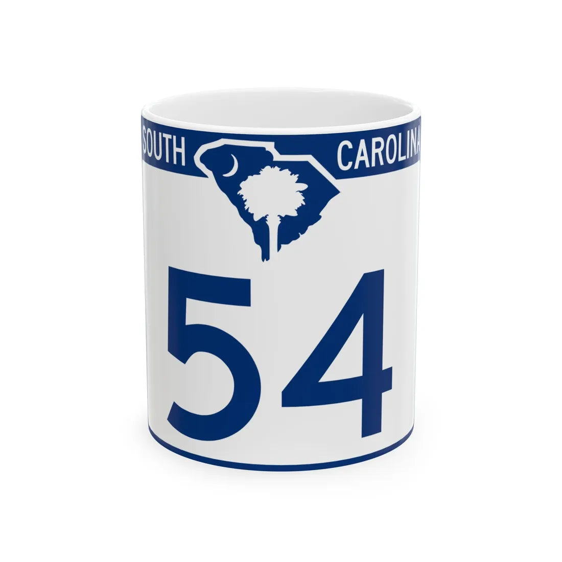 South Carolina 54 (South Carolina) (Road Sign) White Coffee Mug 11oz - Go Mug Yourself