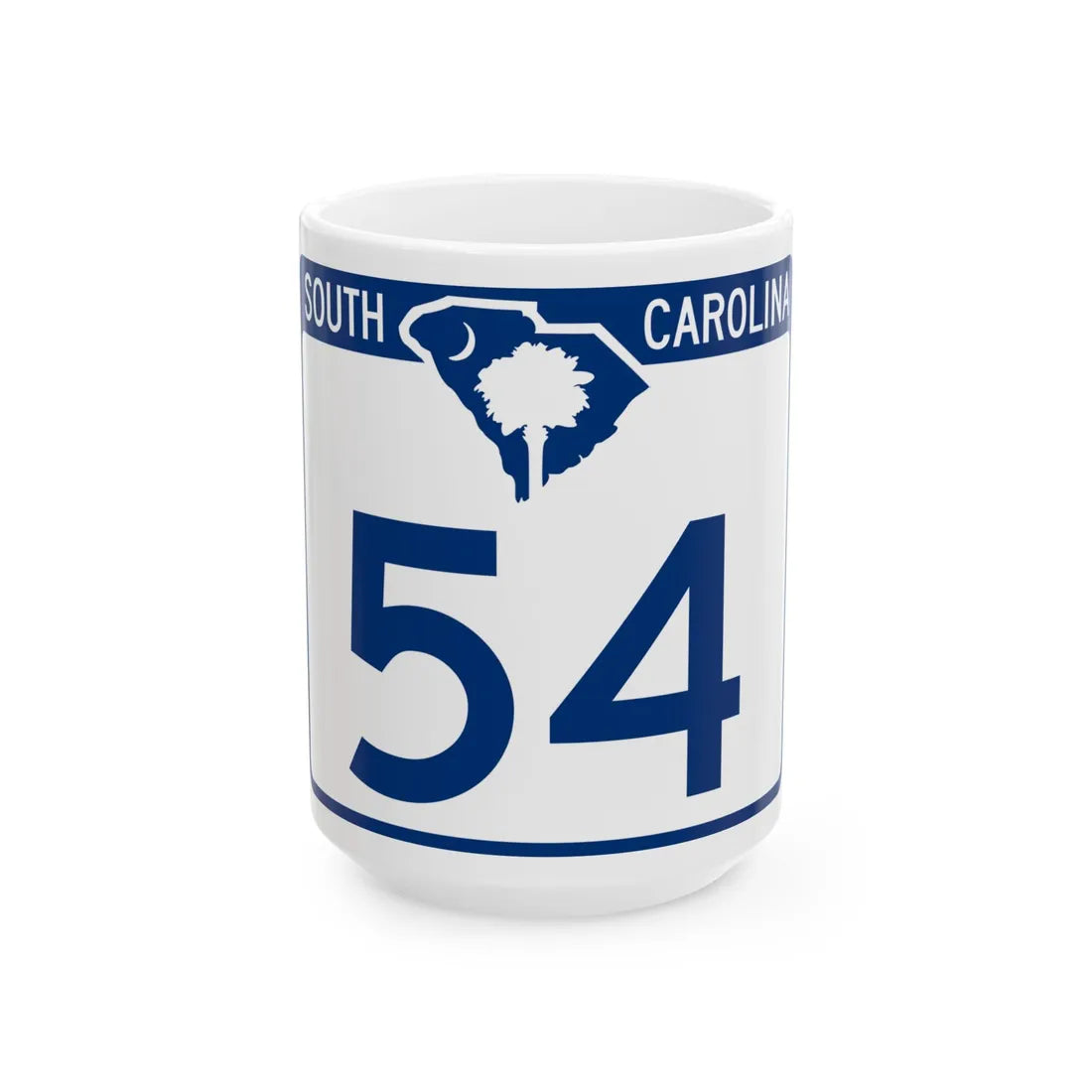 South Carolina 54 (South Carolina) (Road Sign) White Coffee Mug 15oz - Go Mug Yourself
