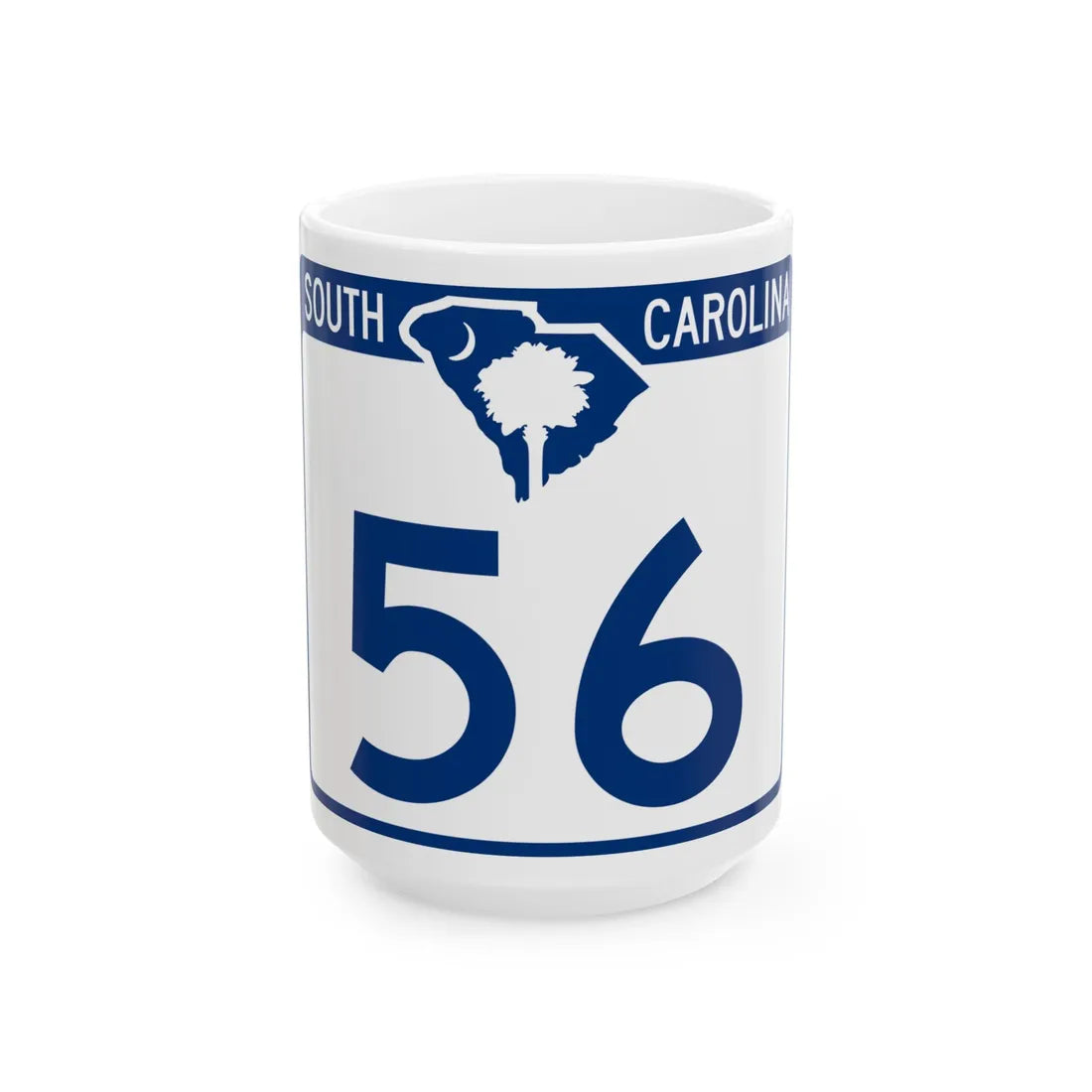 South Carolina 56 (South Carolina) (Road Sign) White Coffee Mug 15oz - Go Mug Yourself