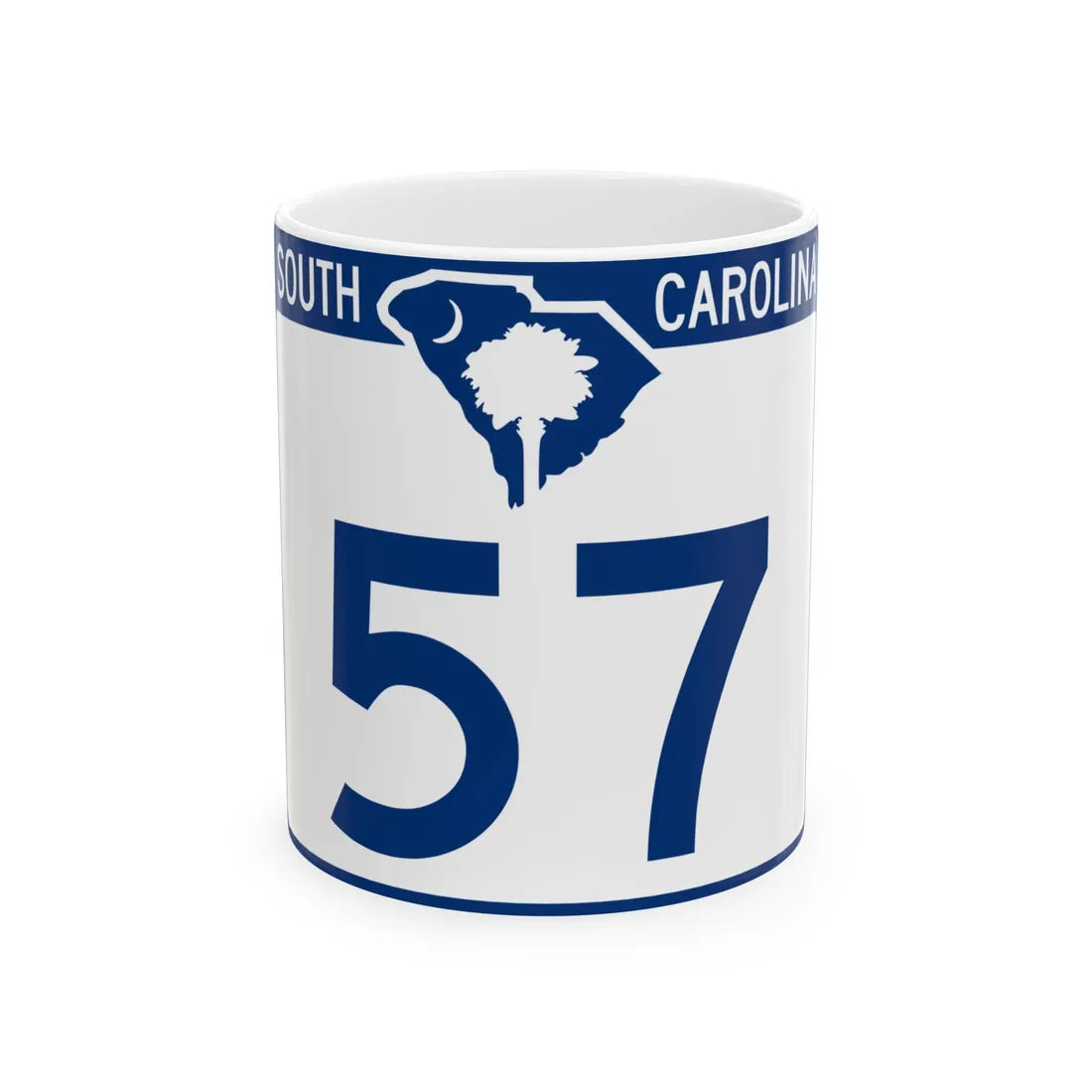 South Carolina 57 (South Carolina) (Road Sign) White Coffee Mug 11oz - Go Mug Yourself