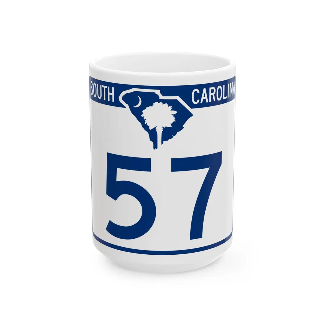 South Carolina 57 (South Carolina) (Road Sign) White Coffee Mug 15oz - Go Mug Yourself
