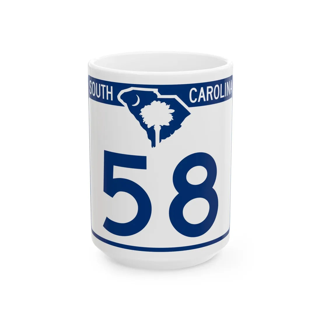 South Carolina 58 (South Carolina) (Road Sign) White Coffee Mug 15oz - Go Mug Yourself