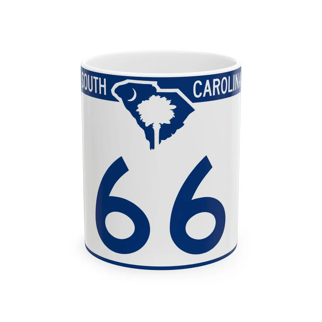 South Carolina 66 (South Carolina) (Road Sign) White Coffee Mug 11oz - Go Mug Yourself