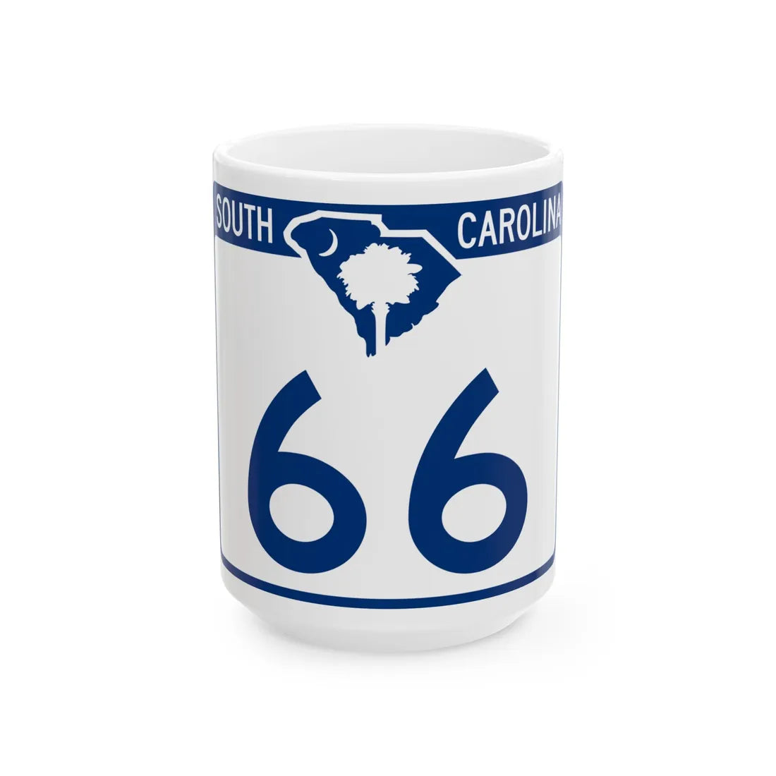 South Carolina 66 (South Carolina) (Road Sign) White Coffee Mug 15oz - Go Mug Yourself