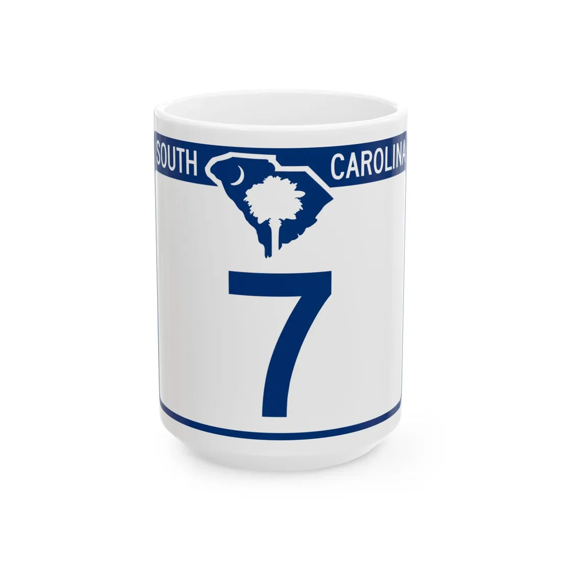 South Carolina 7 (South Carolina) (Road Sign) White Coffee Mug 15oz - Go Mug Yourself