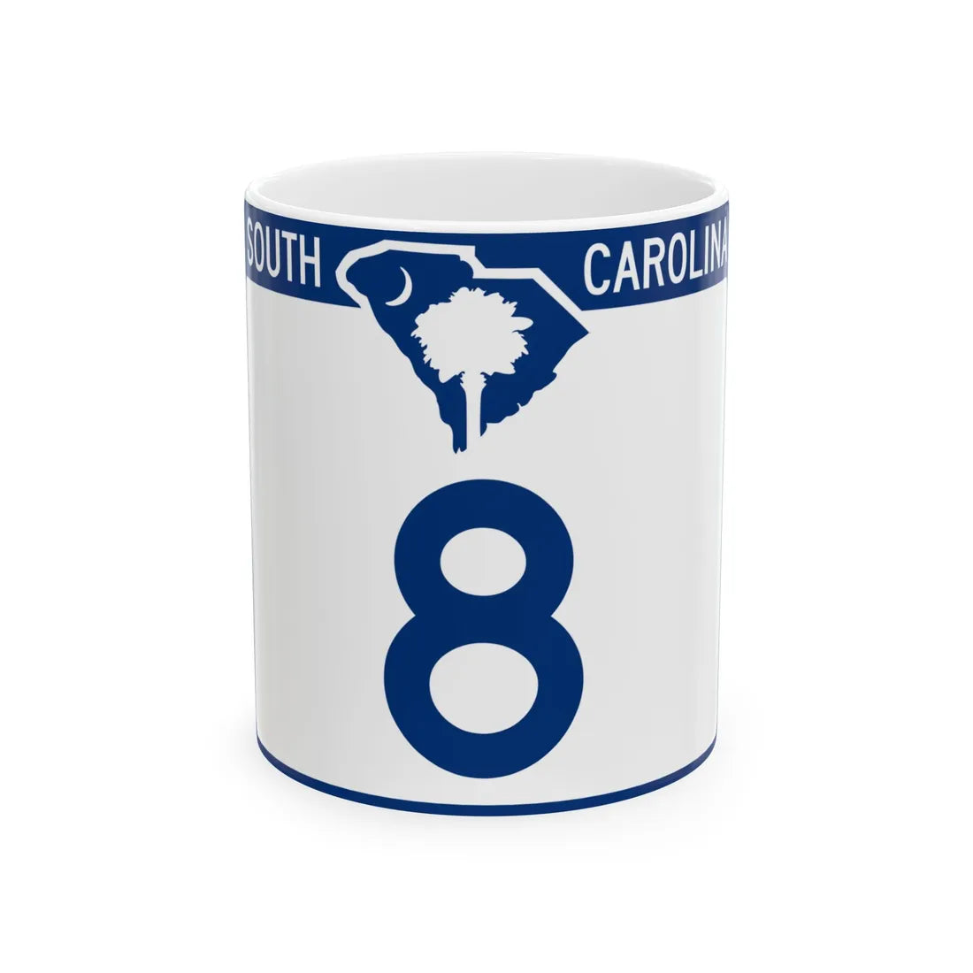 South Carolina 8 (South Carolina) (Road Sign) White Coffee Mug 11oz - Go Mug Yourself