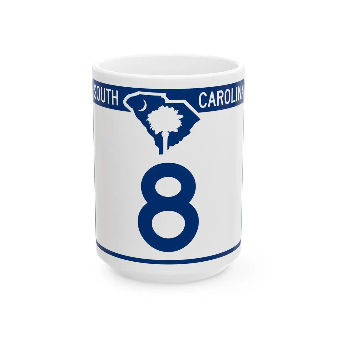 South Carolina 8 (South Carolina) (Road Sign) White Coffee Mug 15oz - Go Mug Yourself