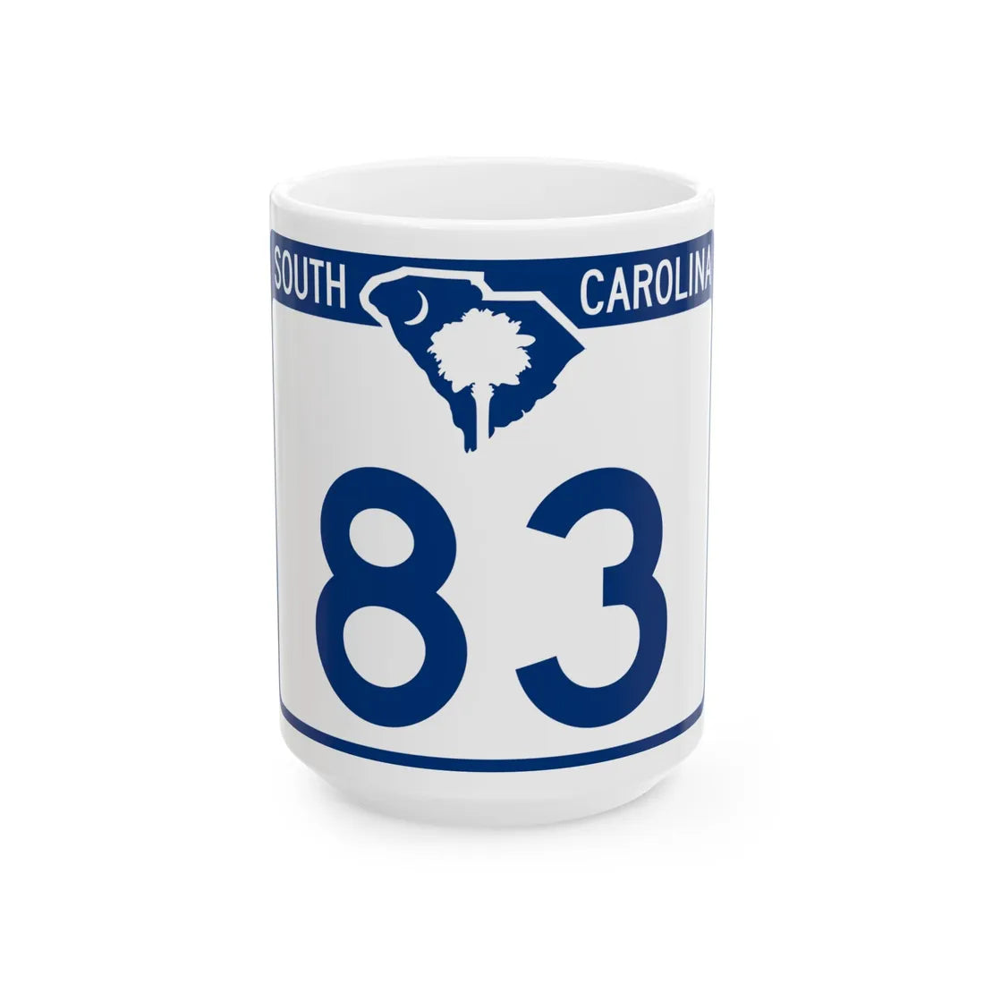 South Carolina 83 (South Carolina) (Road Sign) White Coffee Mug 15oz - Go Mug Yourself