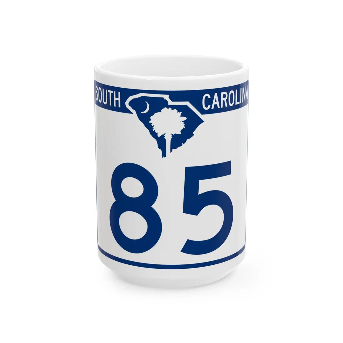 South Carolina 85 (South Carolina) (Road Sign) White Coffee Mug 15oz - Go Mug Yourself