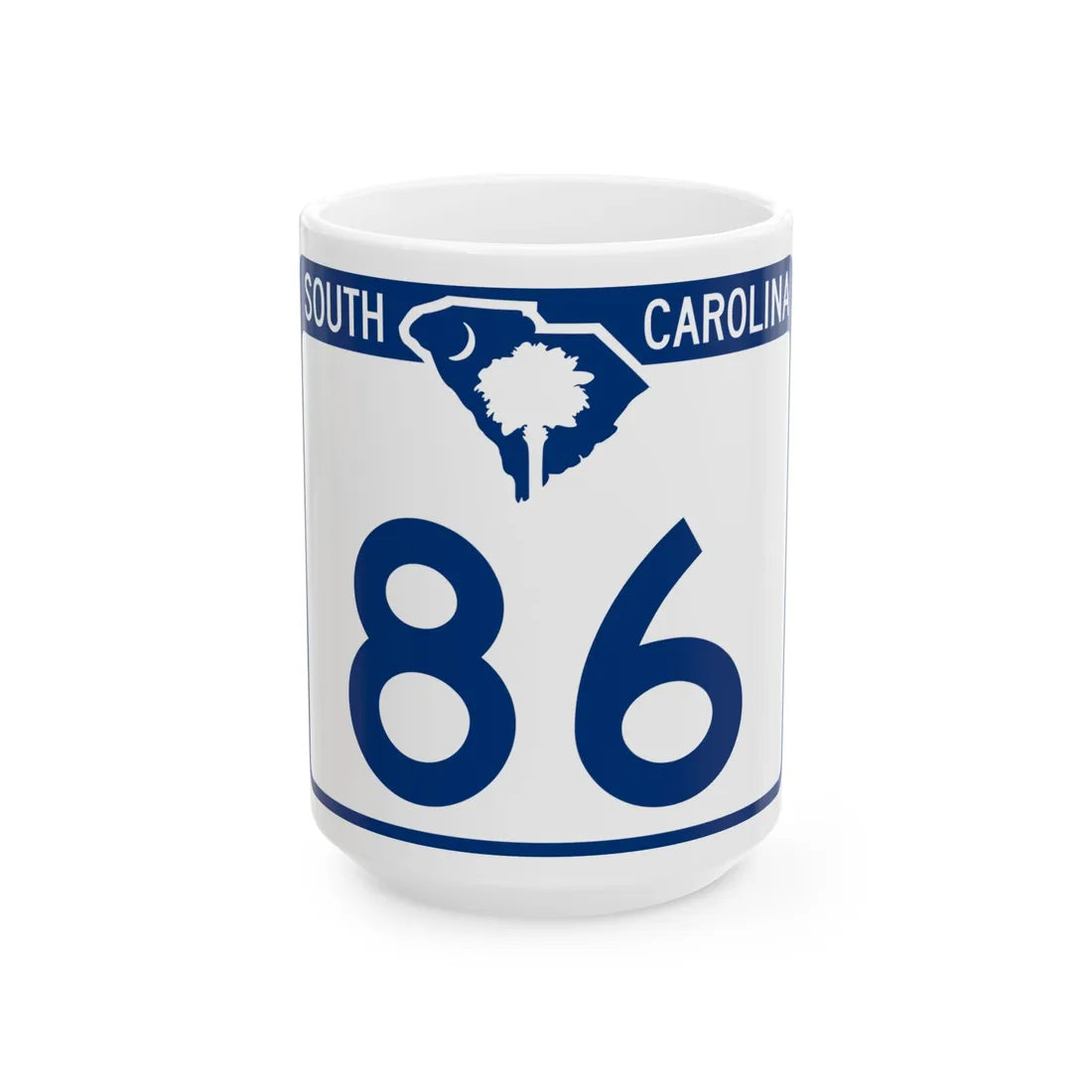 South Carolina 86 (South Carolina) (Road Sign) White Coffee Mug 15oz - Go Mug Yourself
