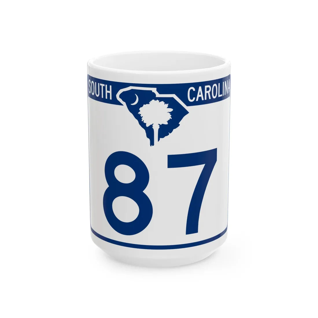 South Carolina 87 (South Carolina) (Road Sign) White Coffee Mug 15oz - Go Mug Yourself