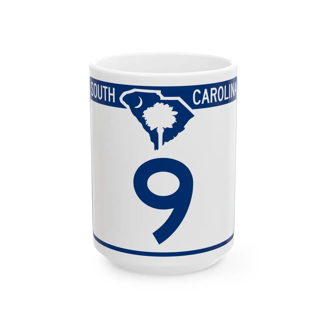 South Carolina 9 (South Carolina) (Road Sign) White Coffee Mug 15oz - Go Mug Yourself