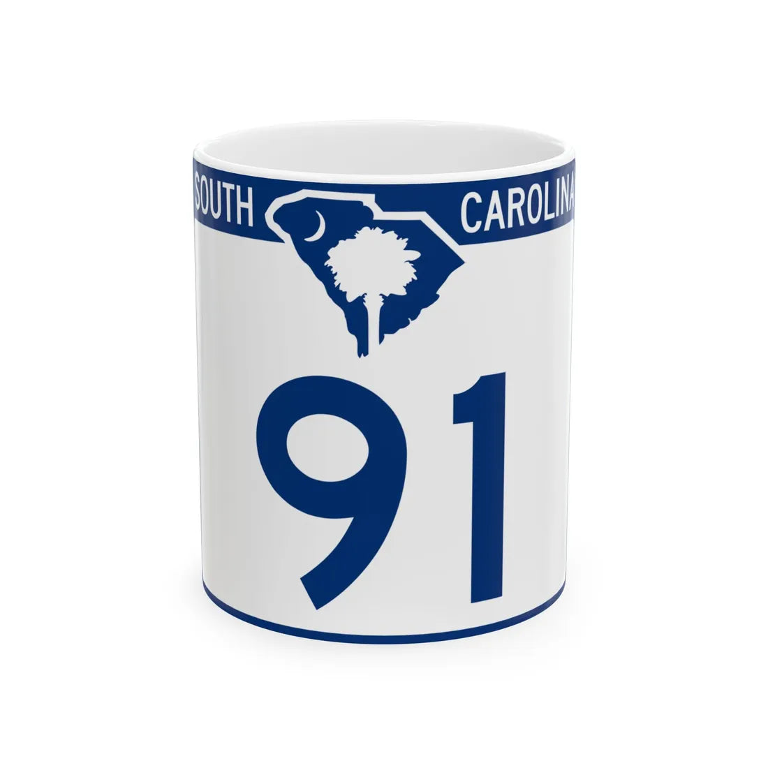 South Carolina 91 (South Carolina) (Road Sign) White Coffee Mug 11oz - Go Mug Yourself