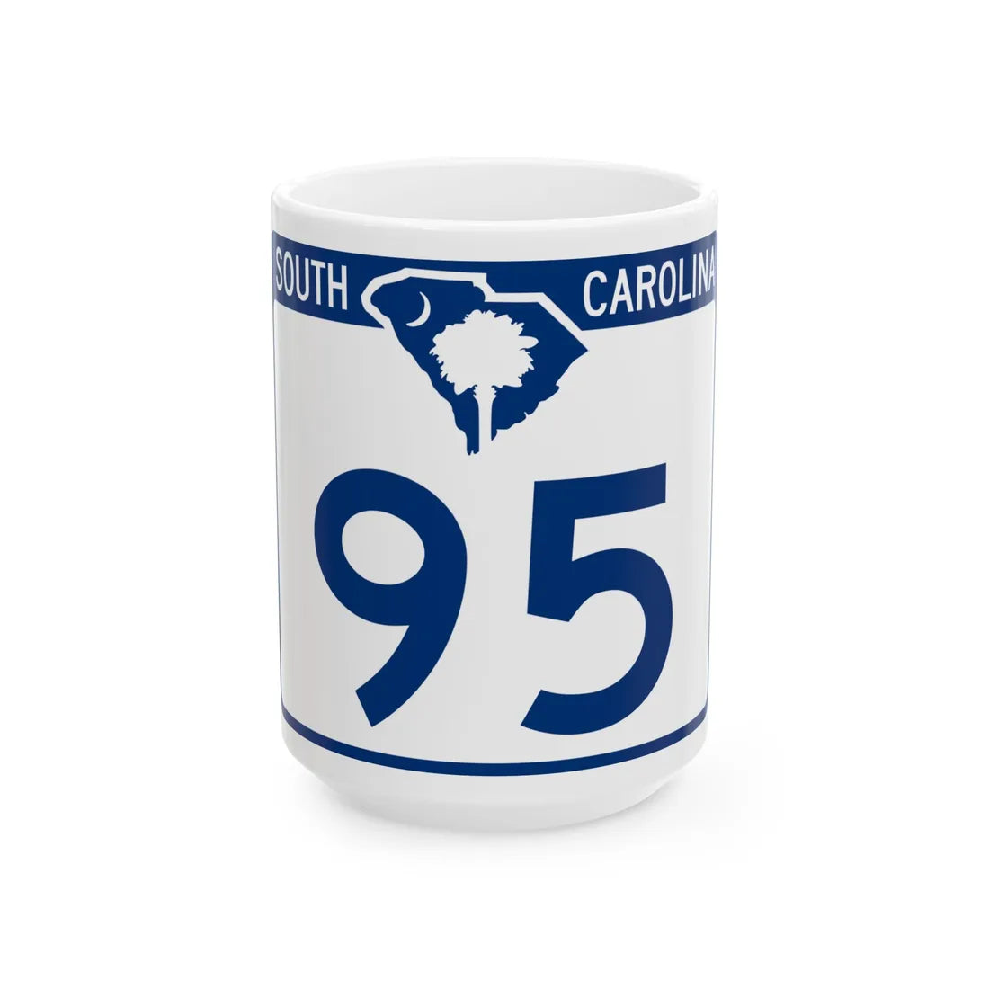 South Carolina 95 (South Carolina) (Road Sign) White Coffee Mug 15oz - Go Mug Yourself