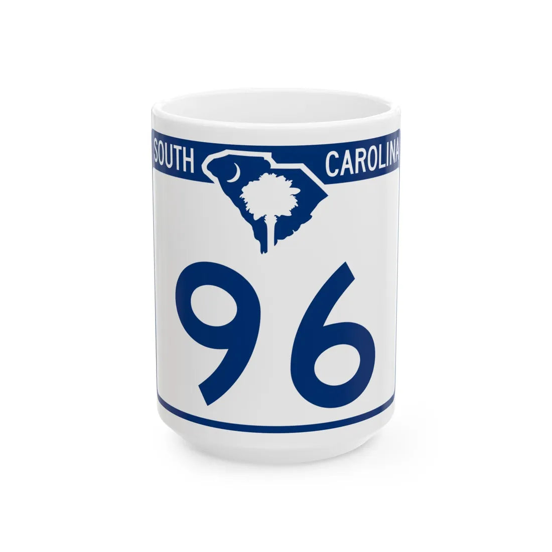 South Carolina 96 (South Carolina) (Road Sign) White Coffee Mug 15oz - Go Mug Yourself