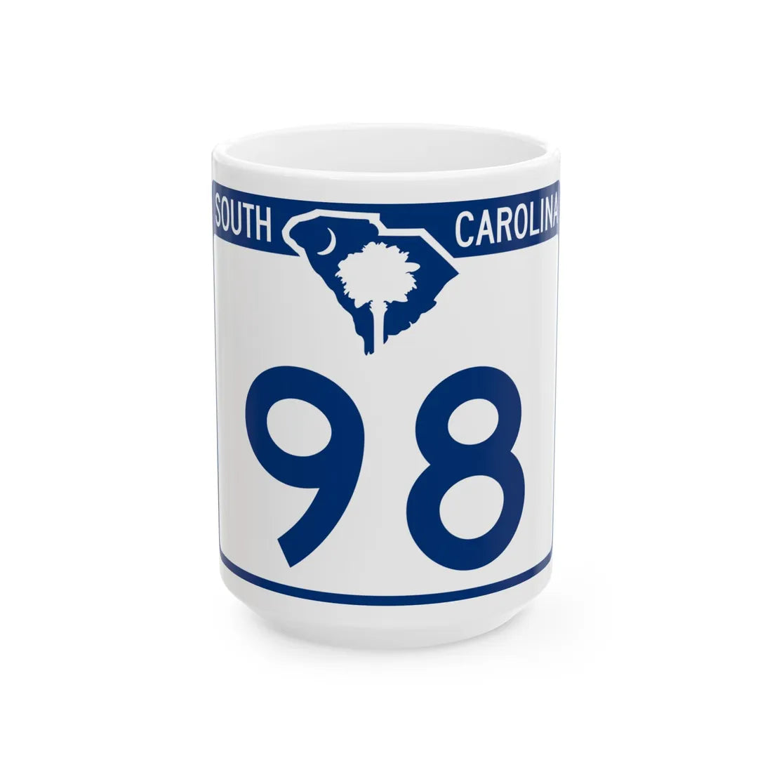 South Carolina 98 (South Carolina) (Road Sign) White Coffee Mug 15oz - Go Mug Yourself