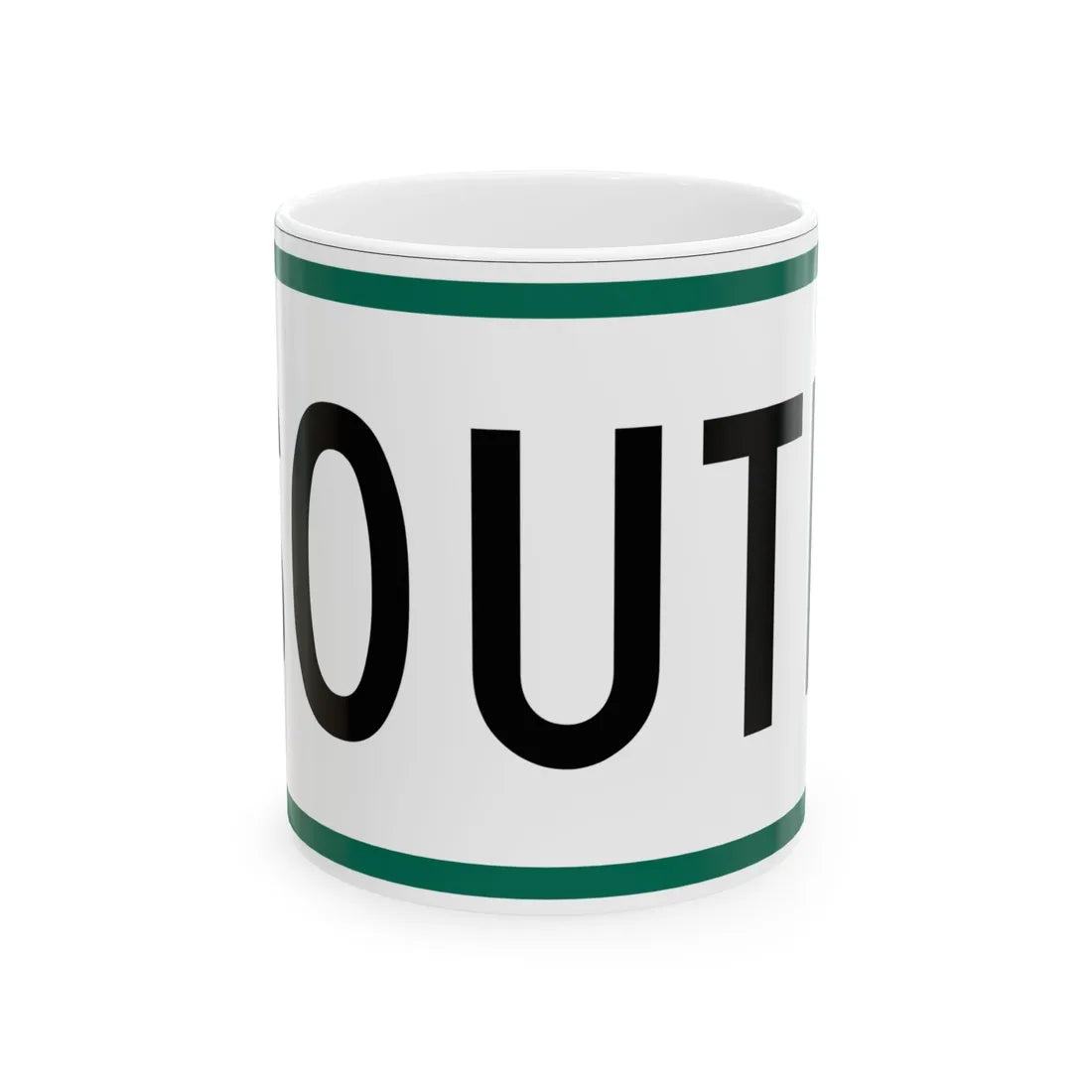 South plate small South Dakota (South Dakota) (Road Sign) White Coffee Mug 11oz - Go Mug Yourself