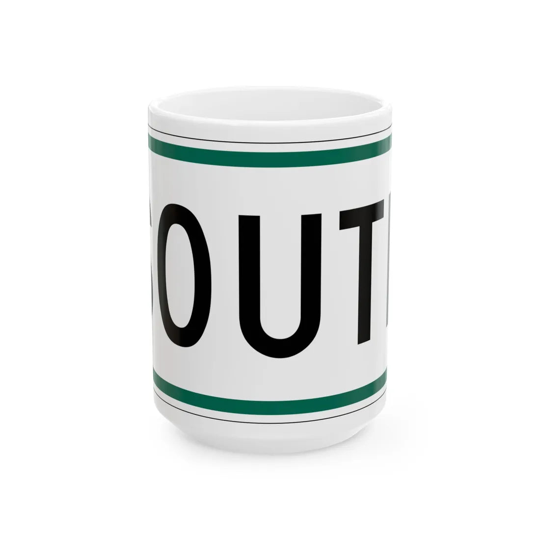 South plate small South Dakota (South Dakota) (Road Sign) White Coffee Mug 15oz - Go Mug Yourself