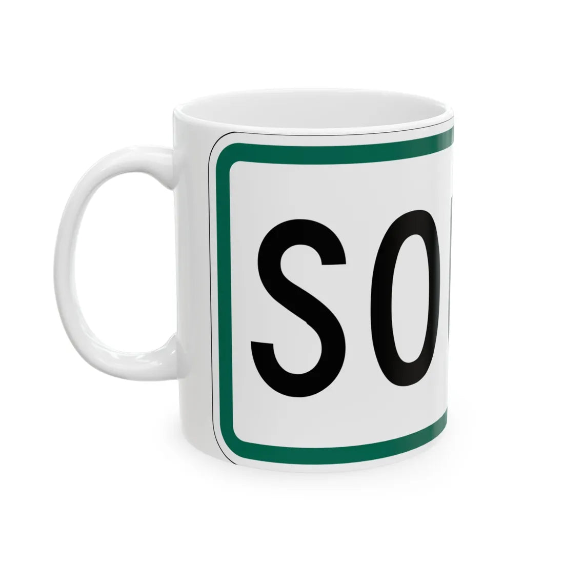 South plate small South Dakota (South Dakota) (Road Sign) White Coffee Mug - Go Mug Yourself