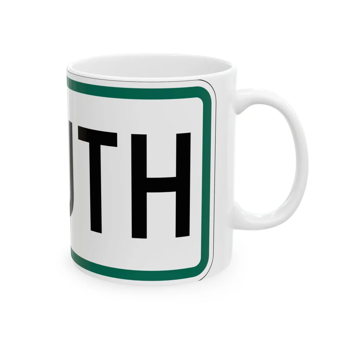 South plate small South Dakota (South Dakota) (Road Sign) White Coffee Mug - Go Mug Yourself