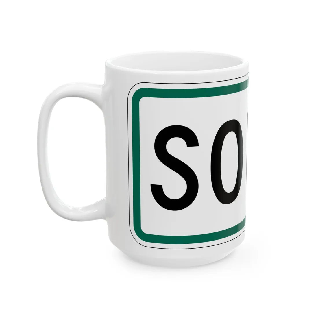 South plate small South Dakota (South Dakota) (Road Sign) White Coffee Mug - Go Mug Yourself