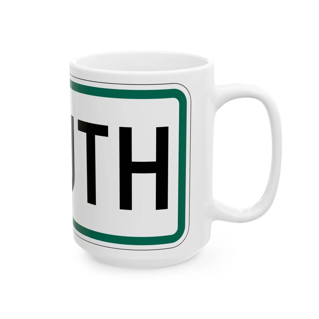 South plate small South Dakota (South Dakota) (Road Sign) White Coffee Mug - Go Mug Yourself